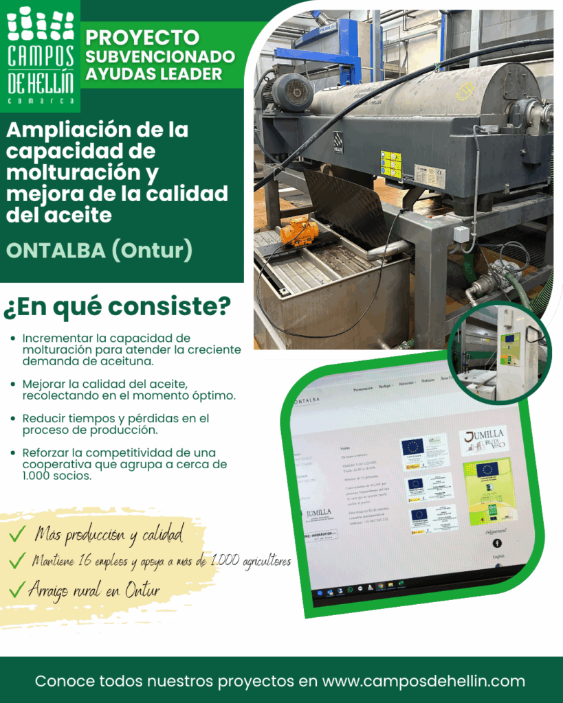 Proyecto LEADER – Ampliación y modernización de la almazara ONTALBA (Ontur)