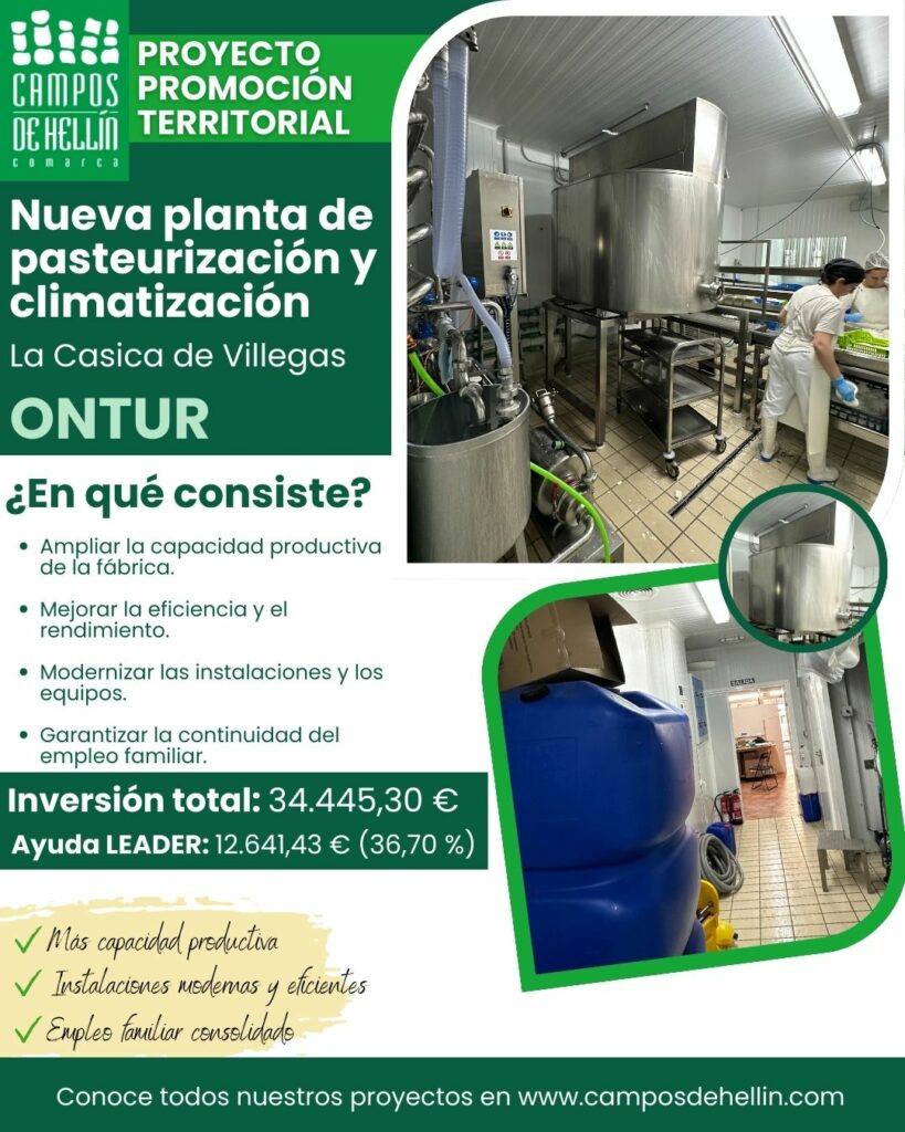 Proyecto LEADER – Nueva planta de pasteurización y climatización – Ontur