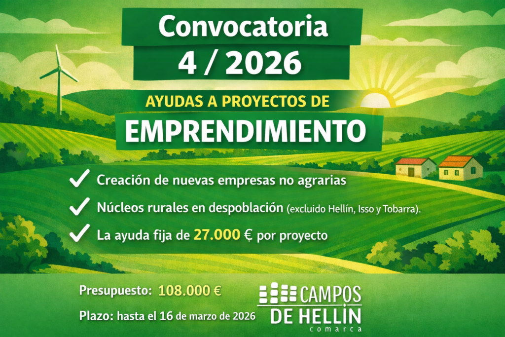 Convocatoria 4/2026 para proyectos de emprendimiento