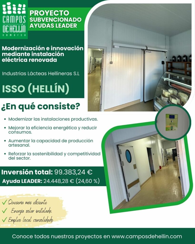Proyecto LEADER – Modernización e innovación en Industrias Lácteas Hellineras (Isso – Hellín)