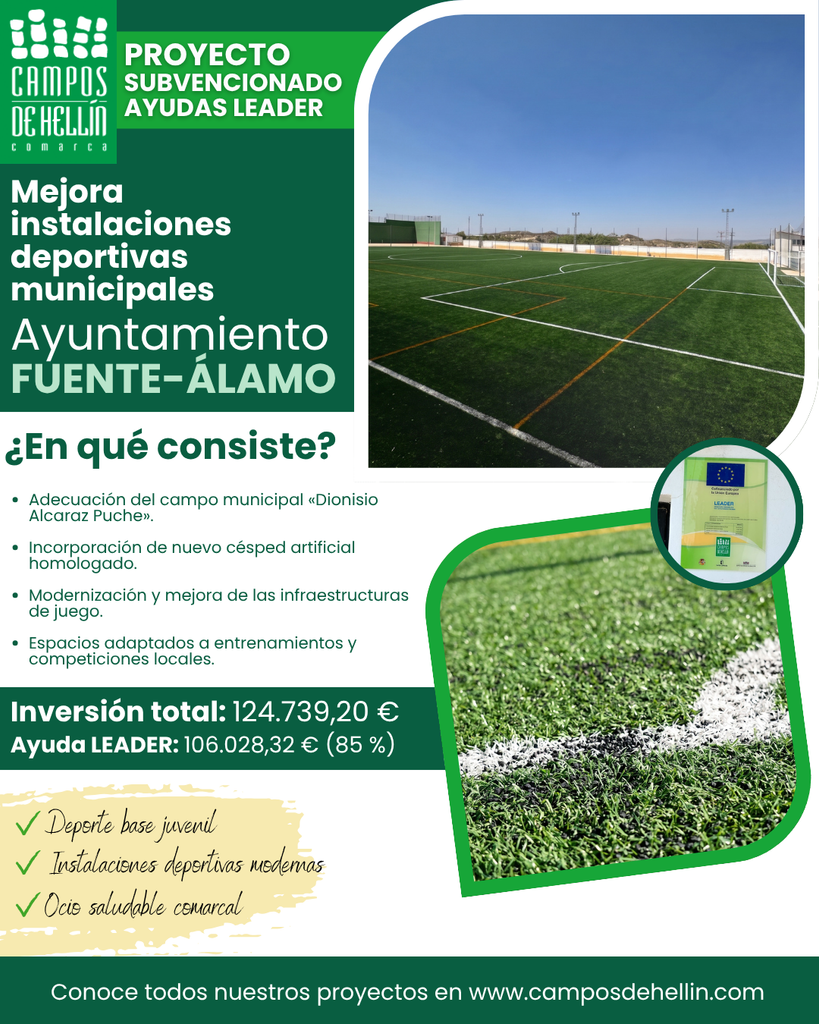 PROYECTO LEADER – Mejora instalaciones municipales deportivas – Fuente-Álamo